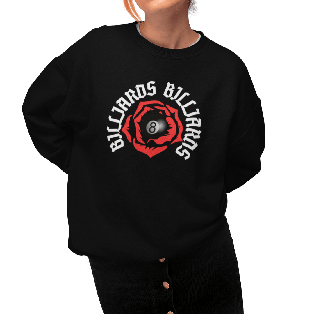 Rose 8 Ball Billiards - Crewneck Sweatshirt - BFLY BILLIARDS
