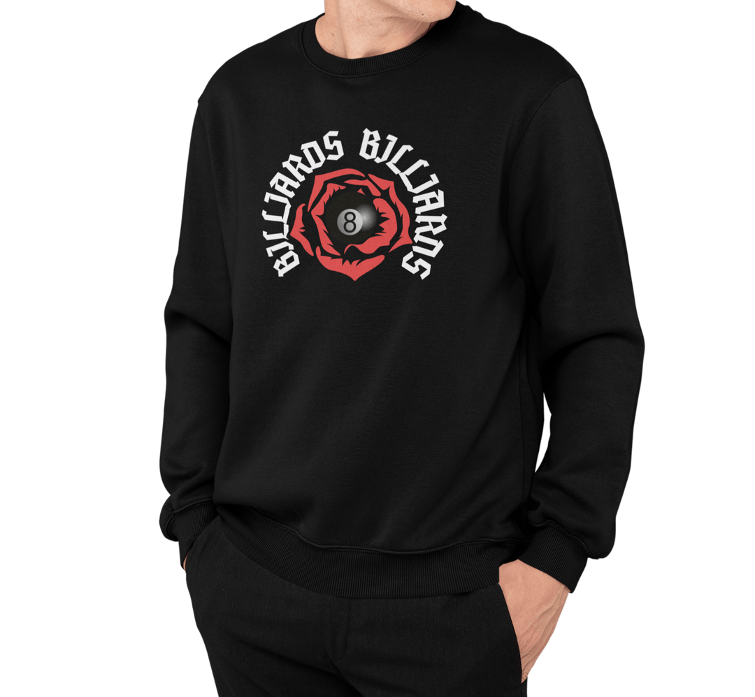 Rose 8 Ball Billiards - Crewneck Sweatshirt - BFLY BILLIARDS