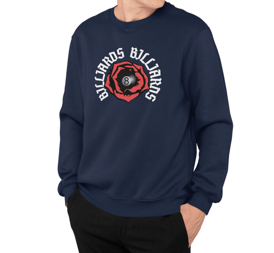 Rose 8 Ball Billiards - Crewneck Sweatshirt - BFLY BILLIARDS