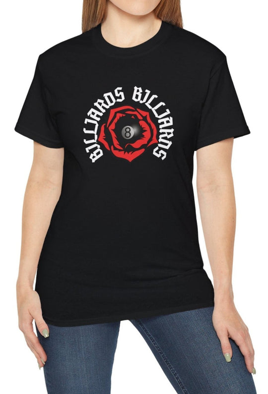 Rose 8 Ball Billiards - Custom Cotton T-Shirt - BFLY BILLIARDS