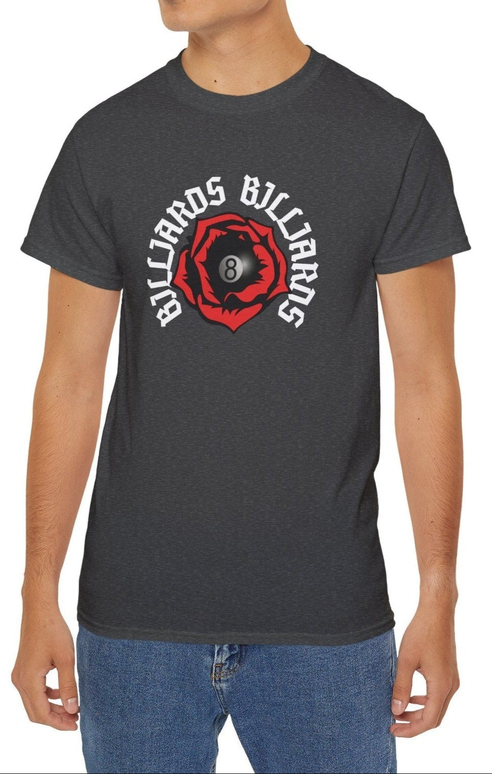 Rose 8 Ball Billiards - Custom Cotton T-Shirt - BFLY BILLIARDS