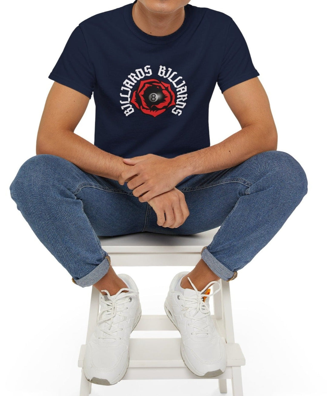 Rose 8 Ball Billiards - Custom Cotton T-Shirt - BFLY BILLIARDS