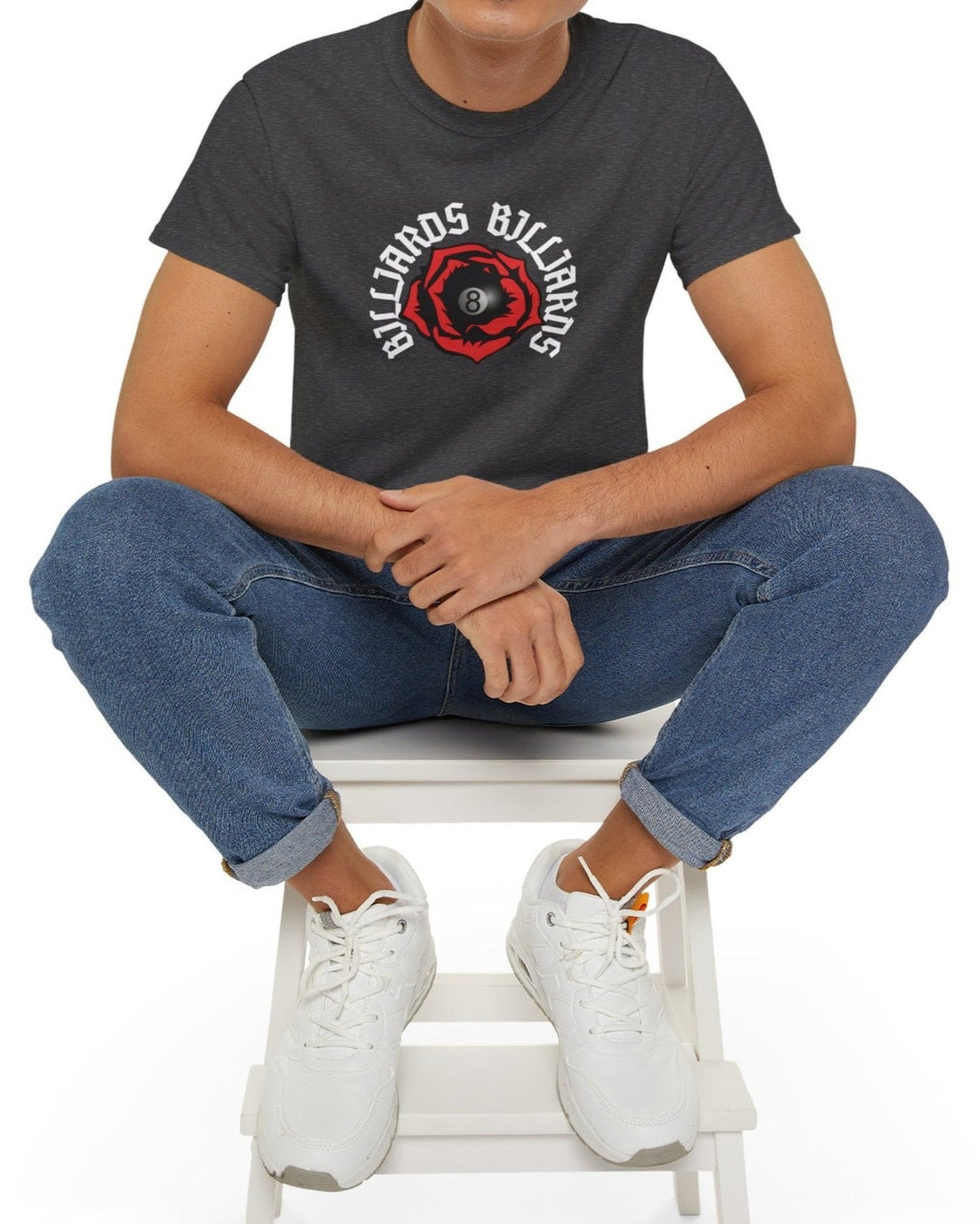 Rose 8 Ball Billiards - Custom Cotton T-Shirt - BFLY BILLIARDS