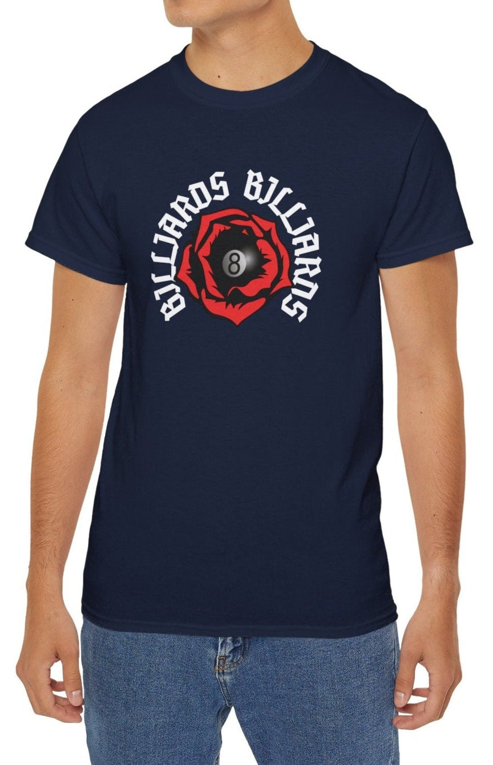 Rose 8 Ball Billiards - Custom Cotton T-Shirt - BFLY BILLIARDS