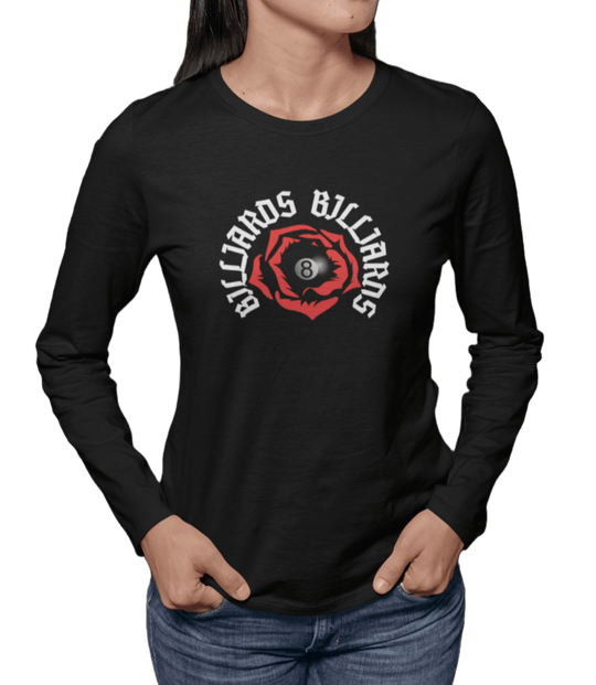 Rose 8 Ball Billiards - Custom Long Sleeve Tee - BFLY BILLIARDS