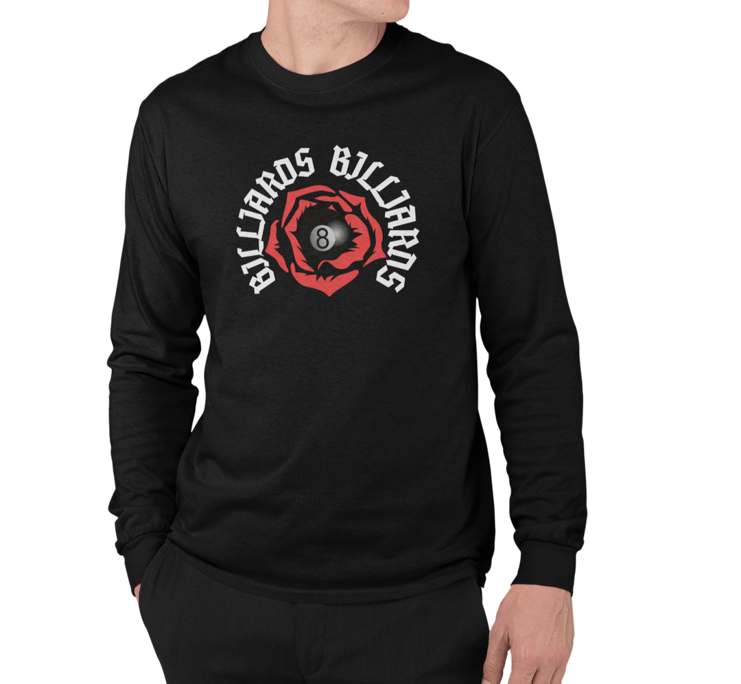 Rose 8 Ball Billiards - Custom Long Sleeve Tee - BFLY BILLIARDS