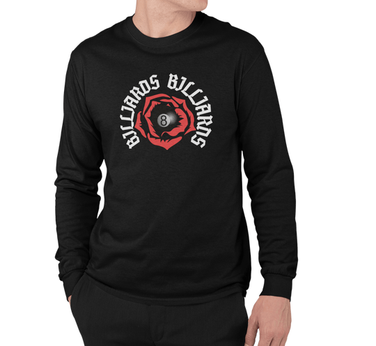 Rose 8 Ball Billiards - Custom Long Sleeve Tee - BFLY BILLIARDS