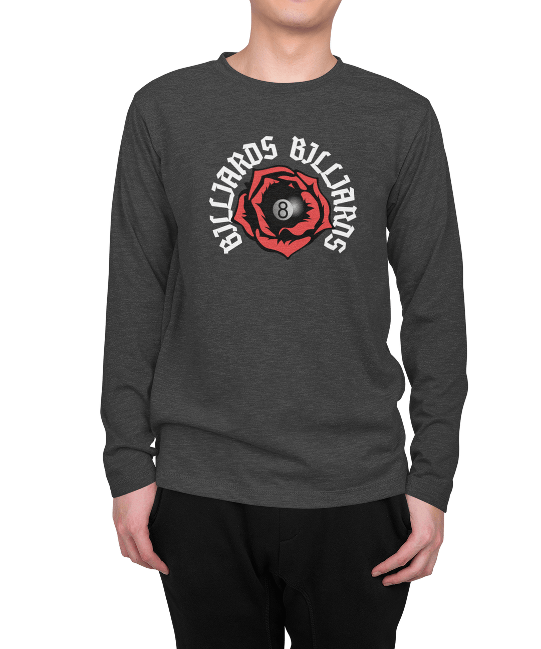 Rose 8 Ball Billiards - Custom Long Sleeve Tee - BFLY BILLIARDS