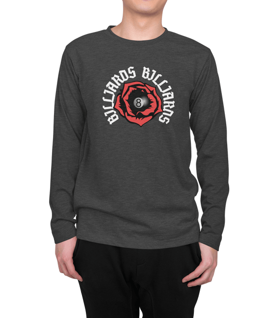 Rose 8 Ball Billiards - Custom Long Sleeve Tee - BFLY BILLIARDS