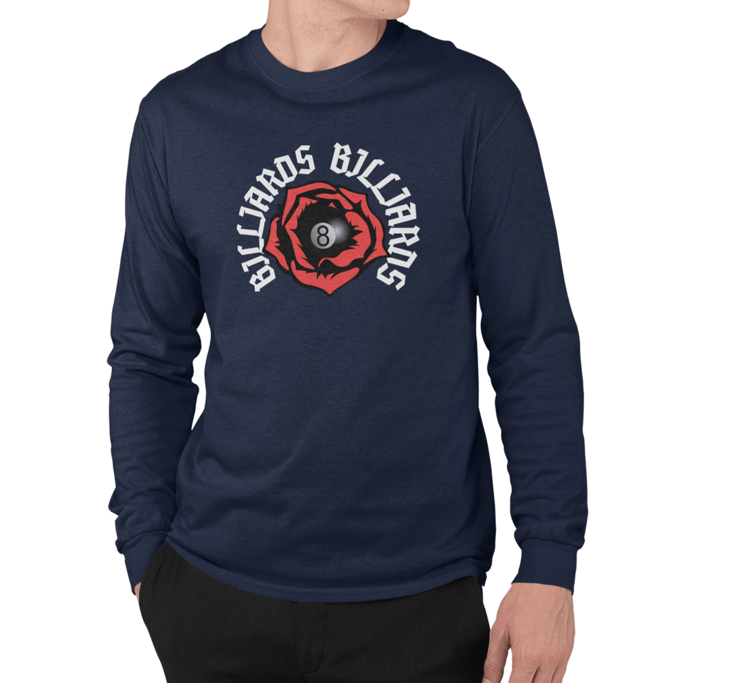 Rose 8 Ball Billiards - Custom Long Sleeve Tee - BFLY BILLIARDS