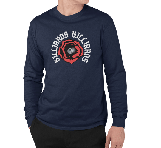 Rose 8 Ball Billiards - Custom Long Sleeve Tee - BFLY BILLIARDS