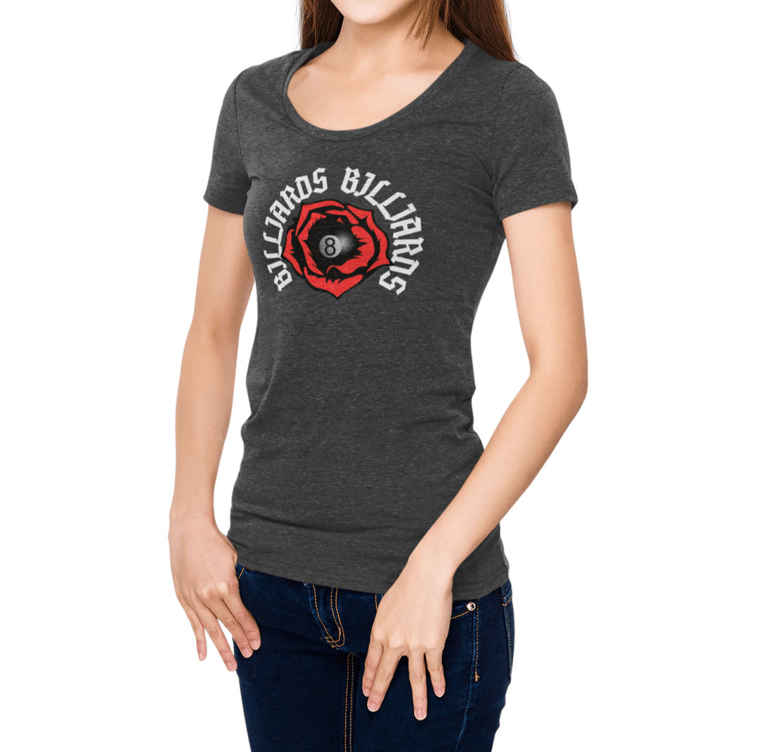 Rose 8 Ball Billiards - Custom Women's Fitted Tee - BFLY BILLIARDS