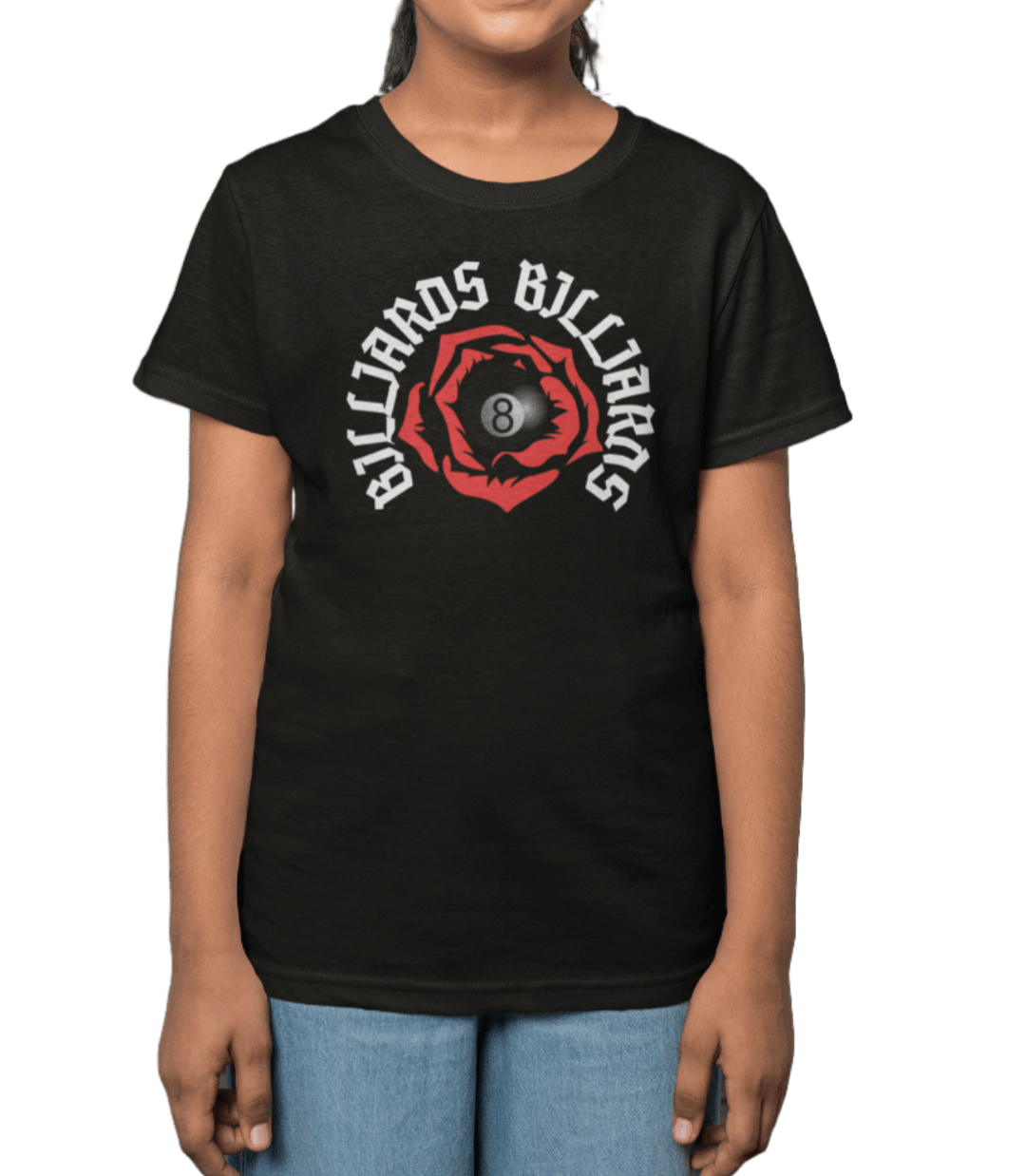 Rose 8 Ball Billiards - Youth Cotton Tee - BFLY BILLIARDS