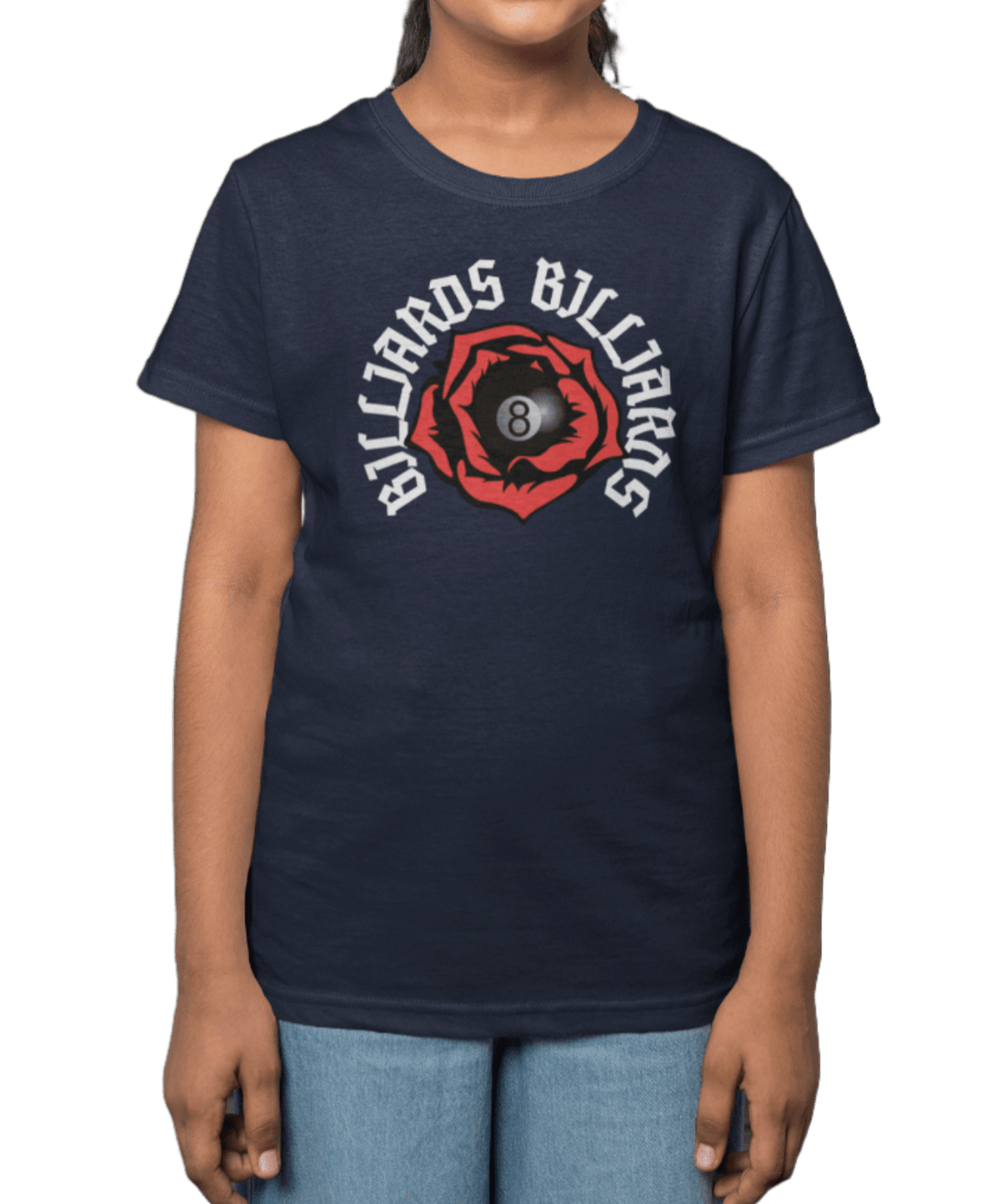 Rose 8 Ball Billiards - Youth Cotton Tee - BFLY BILLIARDS