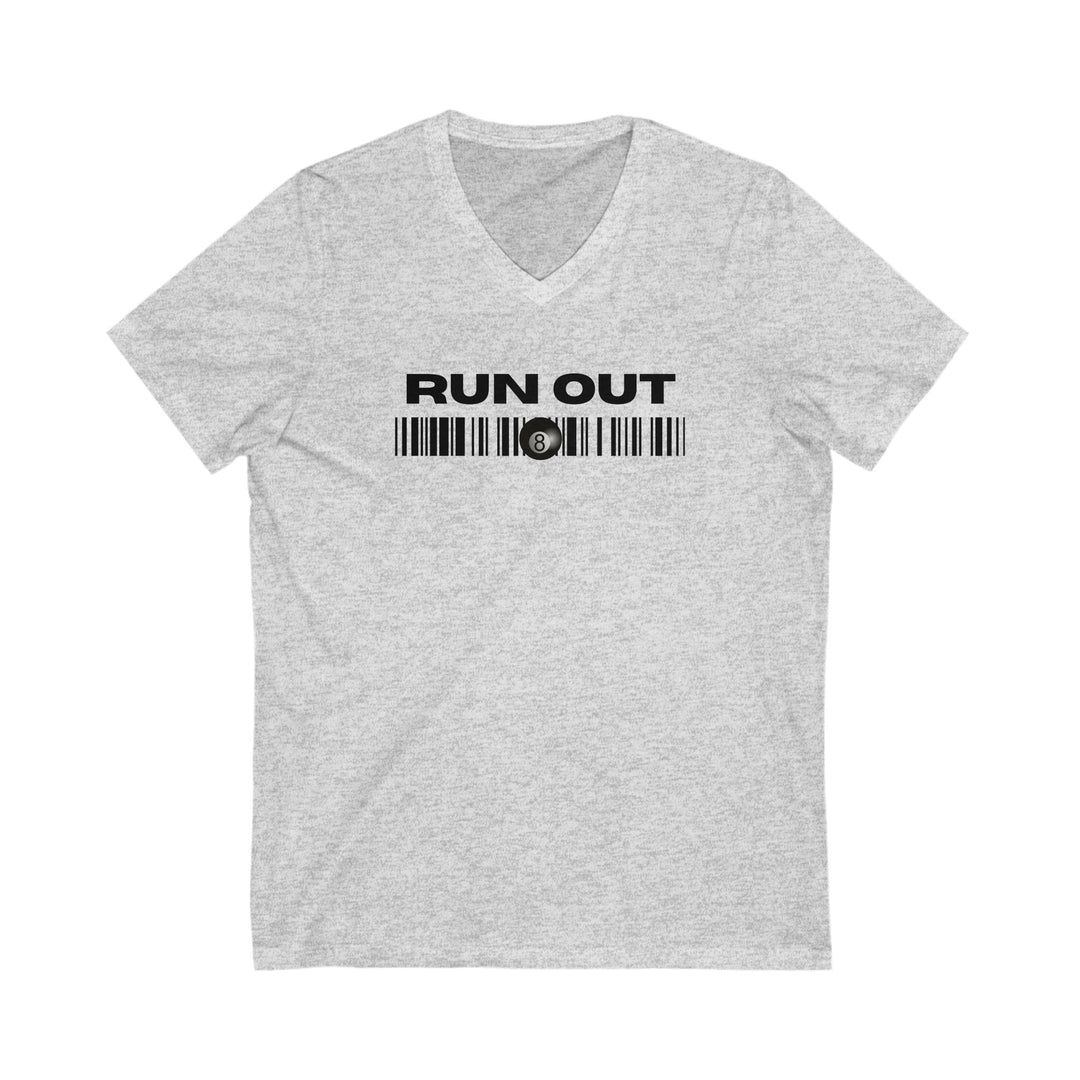 Run Out 8 Ball Scan - Unisex V - Neck Tee - BFLY BILLIARDS