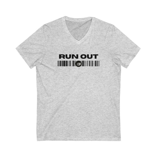 Run Out 8 Ball Scan - Unisex V - Neck Tee - BFLY BILLIARDS