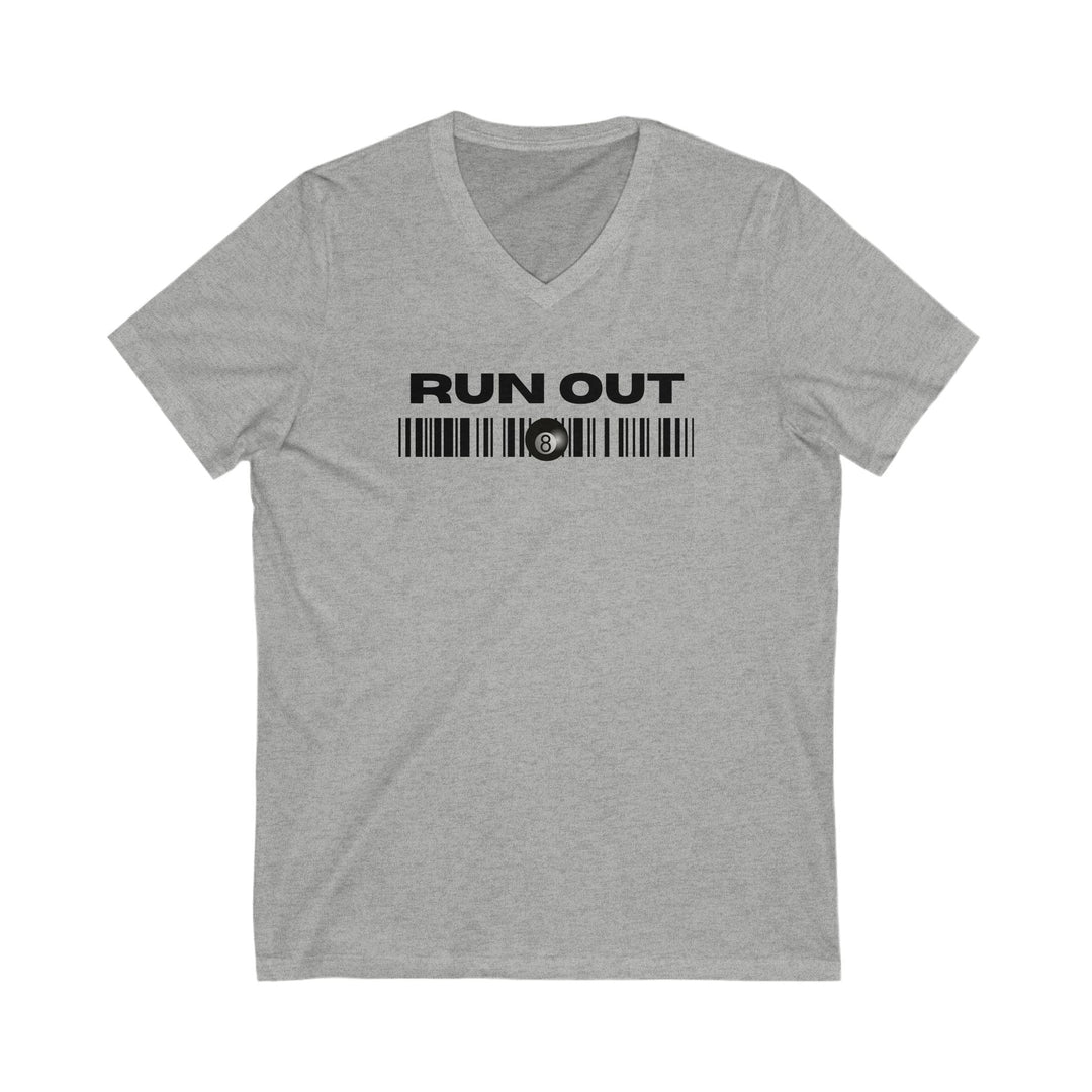 Run Out 8 Ball Scan - Unisex V - Neck Tee - BFLY BILLIARDS