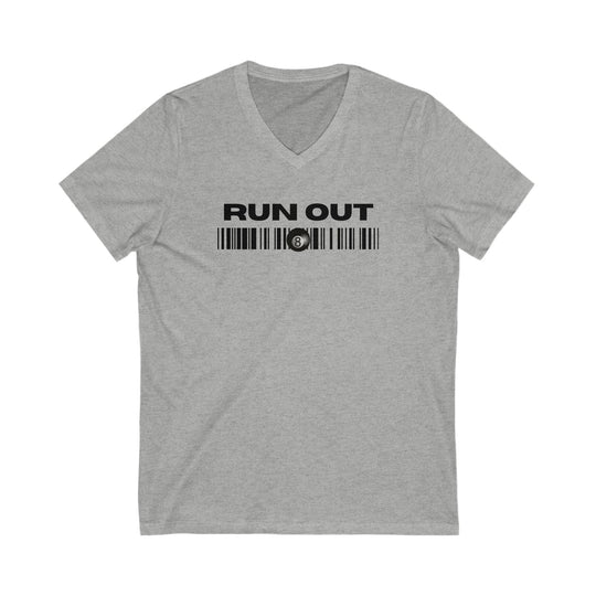 Run Out 8 Ball Scan - Unisex V - Neck Tee - BFLY BILLIARDS