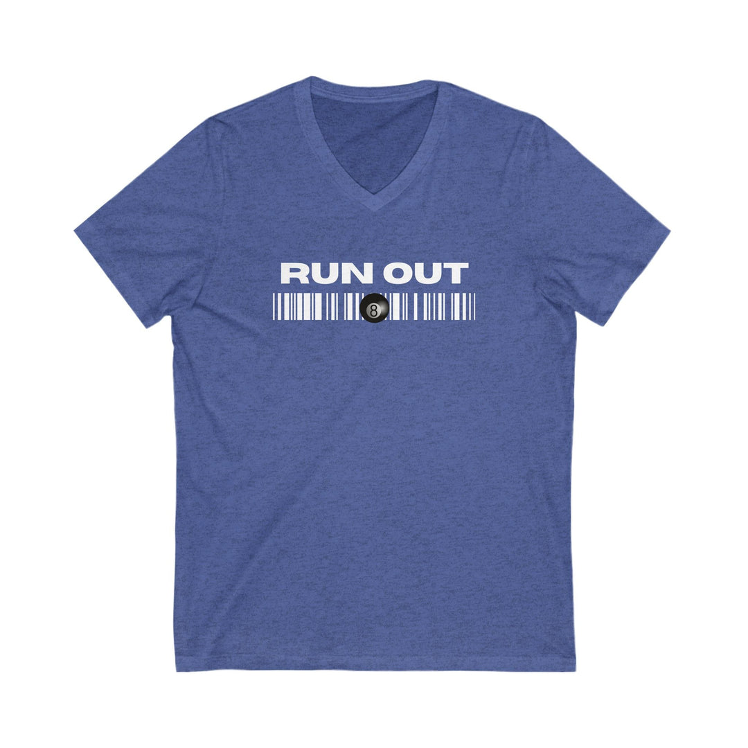 Run Out 8 Ball Scan - Unisex V - Neck Tee - BFLY BILLIARDS