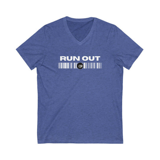 Run Out 8 Ball Scan - Unisex V - Neck Tee - BFLY BILLIARDS