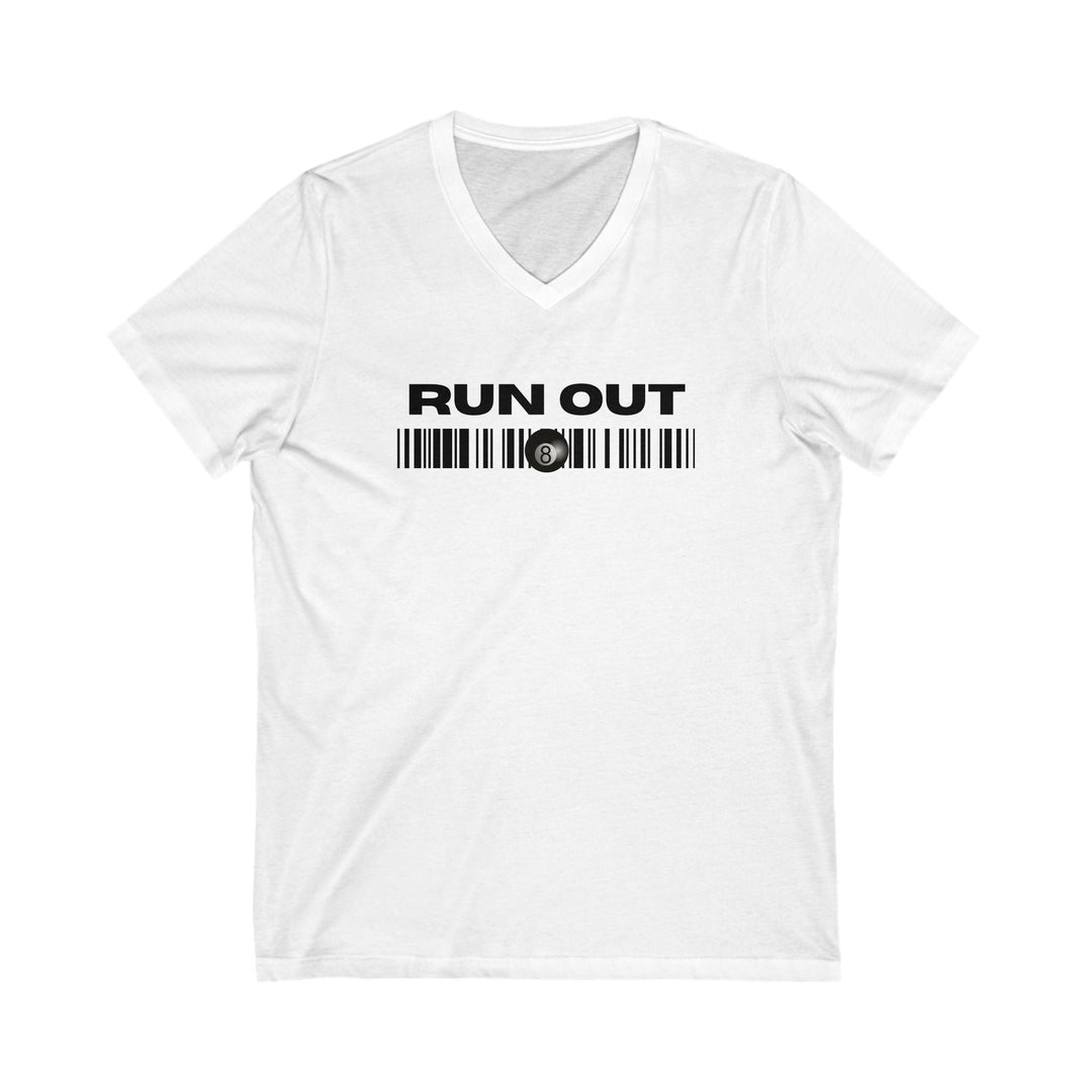 Run Out 8 Ball Scan - Unisex V - Neck Tee - BFLY BILLIARDS