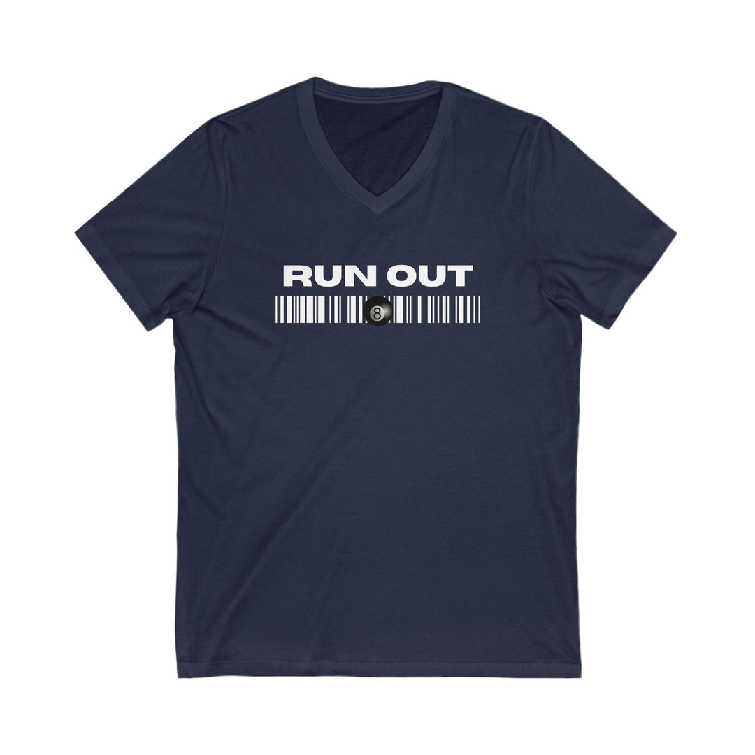 Run Out 8 Ball Scan - Unisex V - Neck Tee - BFLY BILLIARDS