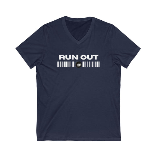 Run Out 8 Ball Scan - Unisex V - Neck Tee - BFLY BILLIARDS