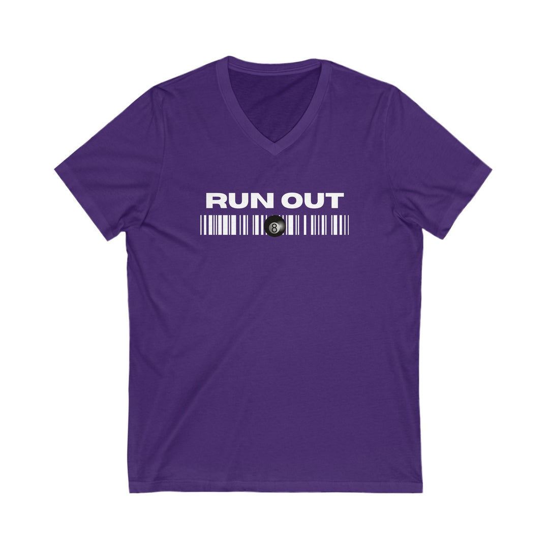 Run Out 8 Ball Scan - Unisex V - Neck Tee - BFLY BILLIARDS