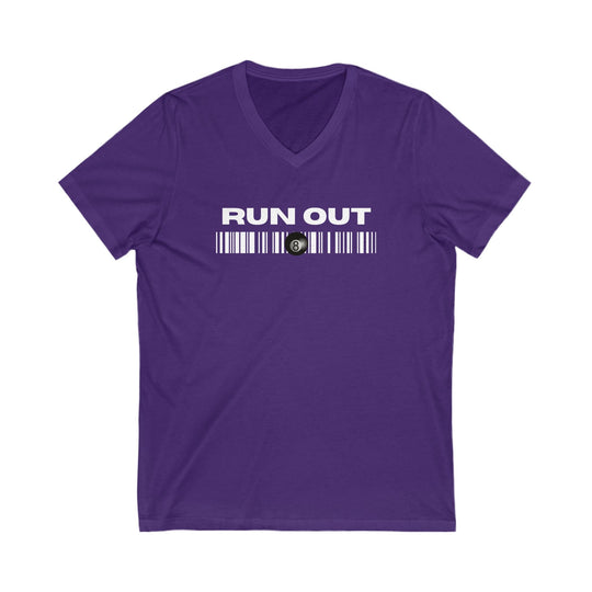 Run Out 8 Ball Scan - Unisex V - Neck Tee - BFLY BILLIARDS