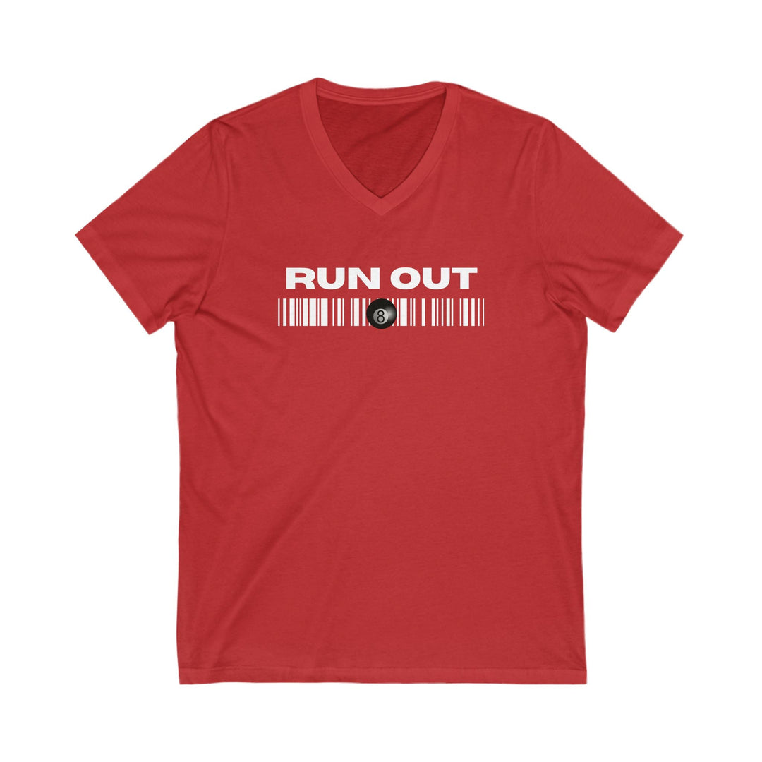 Run Out 8 Ball Scan - Unisex V - Neck Tee - BFLY BILLIARDS