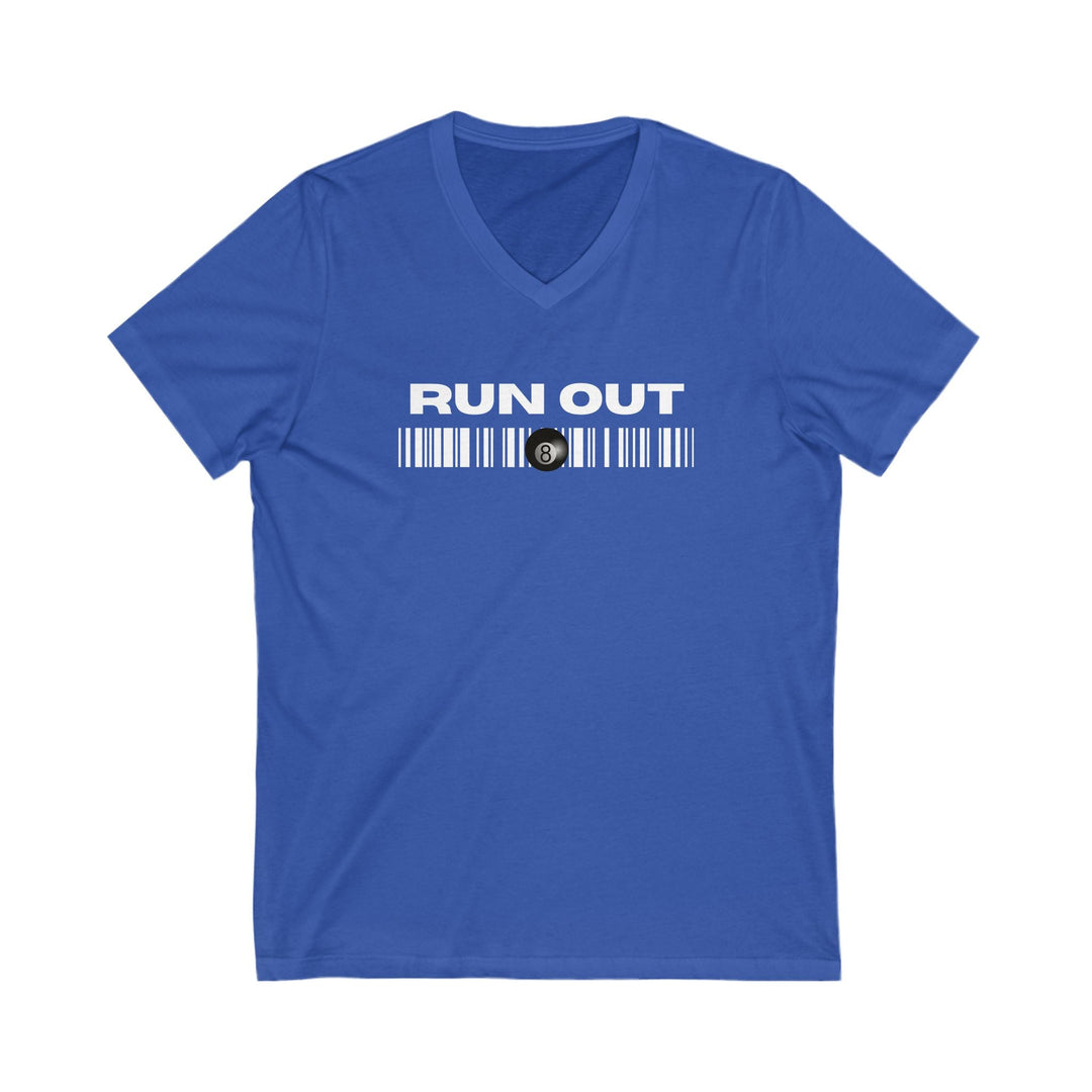 Run Out 8 Ball Scan - Unisex V - Neck Tee - BFLY BILLIARDS