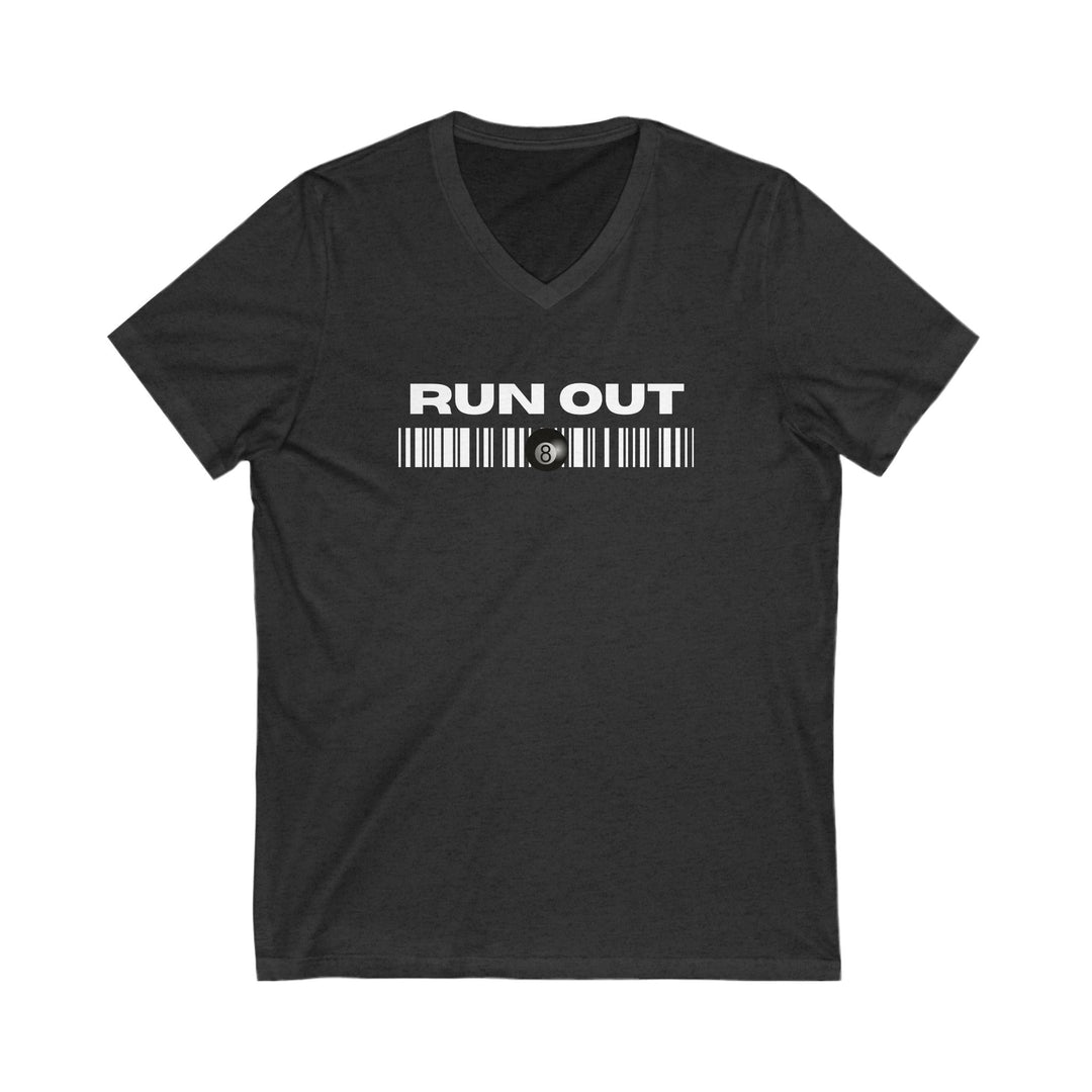 Run Out 8 Ball Scan - Unisex V - Neck Tee - BFLY BILLIARDS
