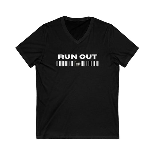 Run Out 8 Ball Scan - Unisex V - Neck Tee - BFLY BILLIARDS