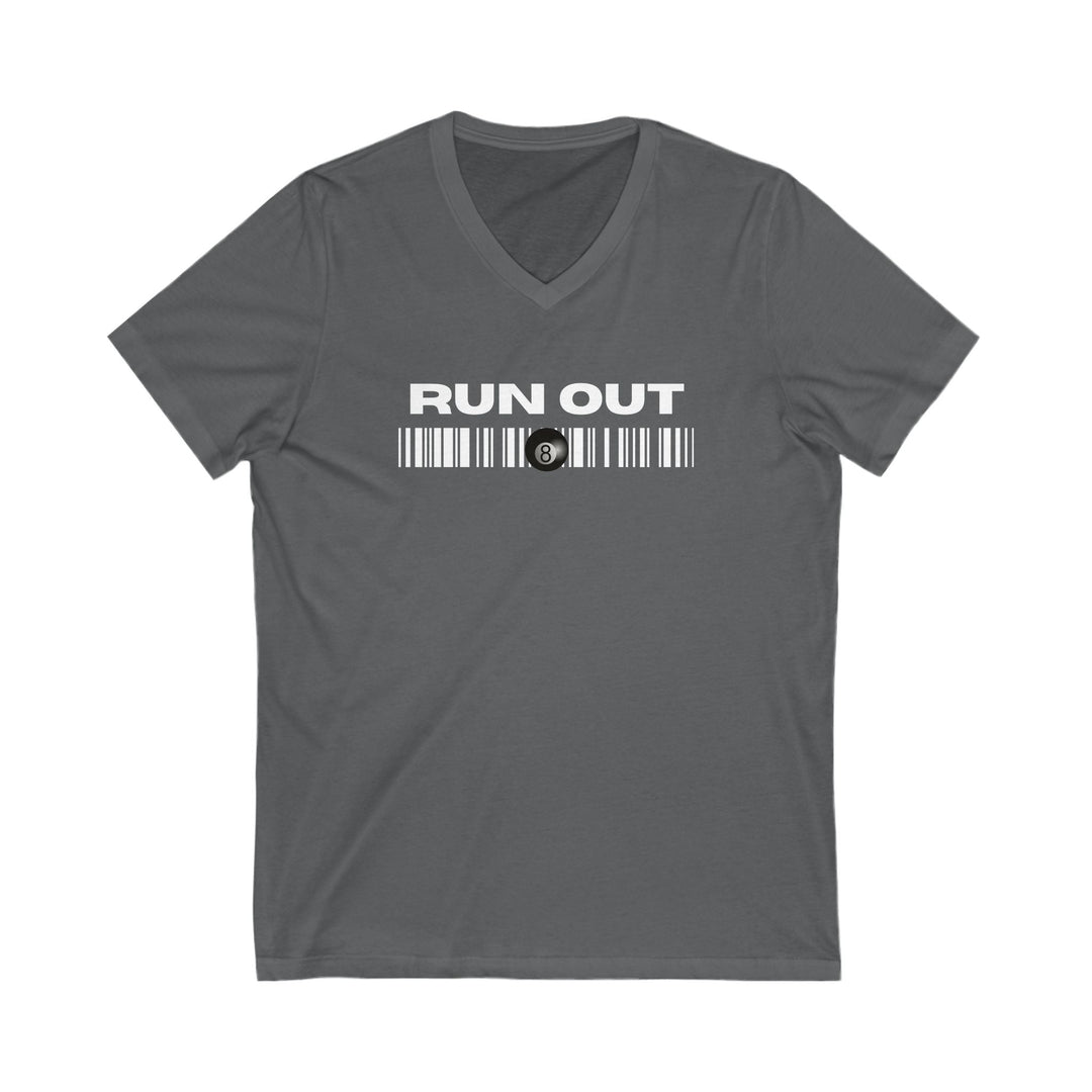 Run Out 8 Ball Scan - Unisex V - Neck Tee - BFLY BILLIARDS
