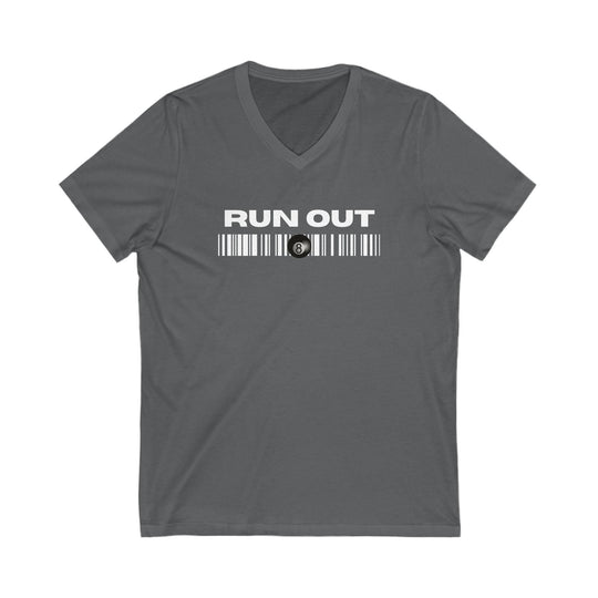 Run Out 8 Ball Scan - Unisex V - Neck Tee - BFLY BILLIARDS