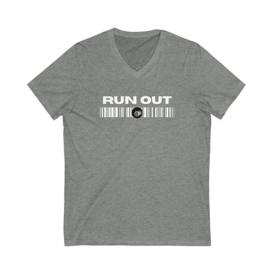 Run Out 8 Ball Scan - Unisex V - Neck Tee - BFLY BILLIARDS
