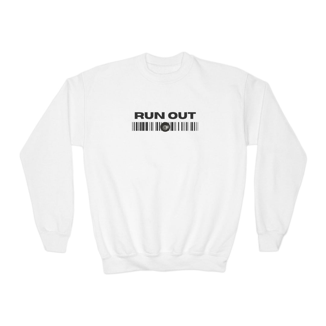 Run Out 8 Ball Scan - Unisex Youth Crewneck Sweatshirt - BFLY BILLIARDS