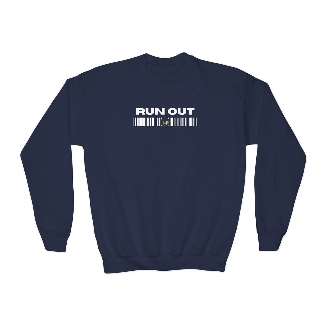 Run Out 8 Ball Scan - Unisex Youth Crewneck Sweatshirt - BFLY BILLIARDS