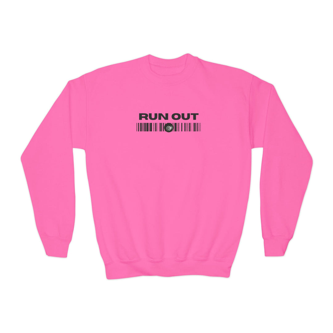 Run Out 8 Ball Scan - Unisex Youth Crewneck Sweatshirt - BFLY BILLIARDS