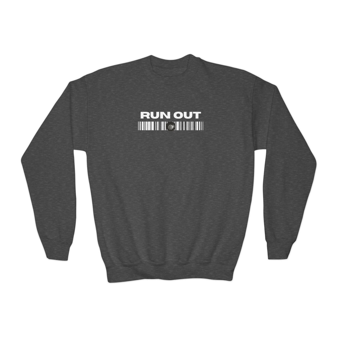 Run Out 8 Ball Scan - Unisex Youth Crewneck Sweatshirt - BFLY BILLIARDS