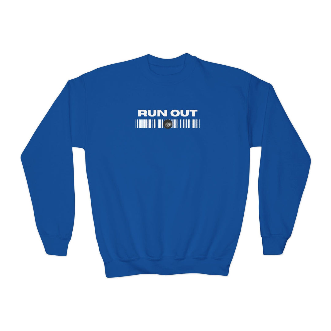 Run Out 8 Ball Scan - Unisex Youth Crewneck Sweatshirt - BFLY BILLIARDS