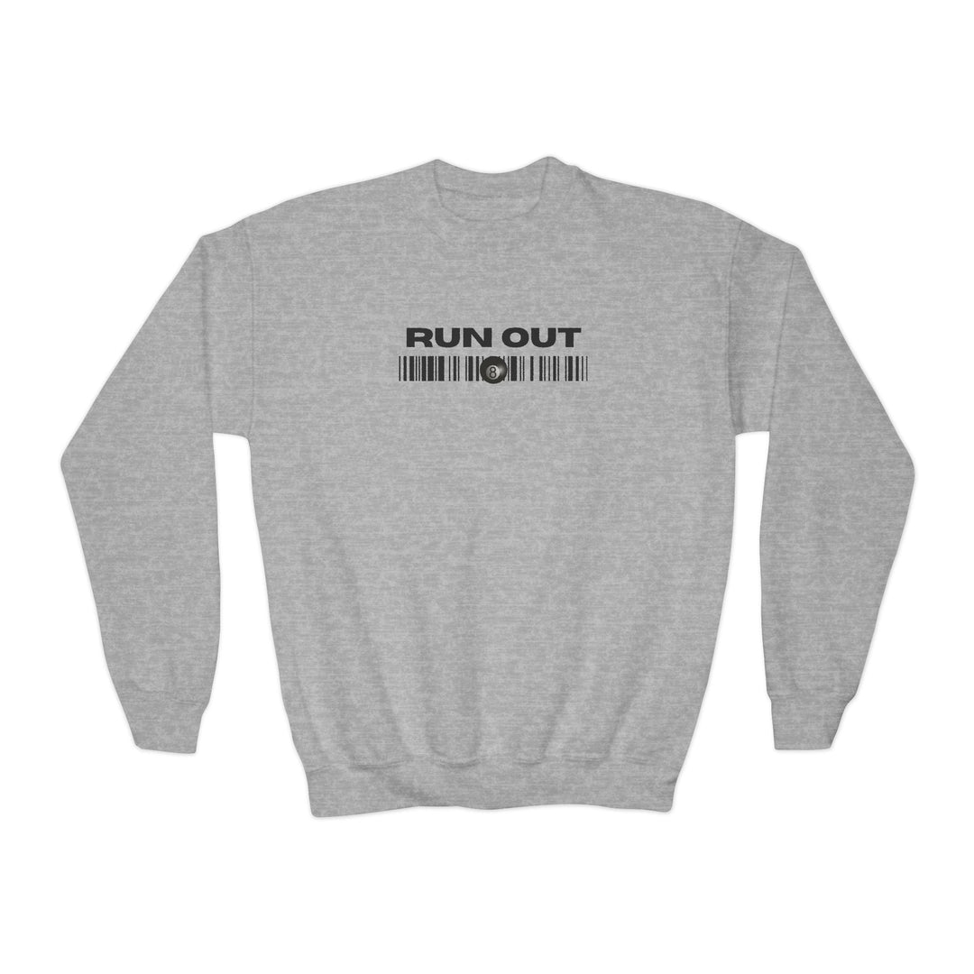 Run Out 8 Ball Scan - Unisex Youth Crewneck Sweatshirt - BFLY BILLIARDS