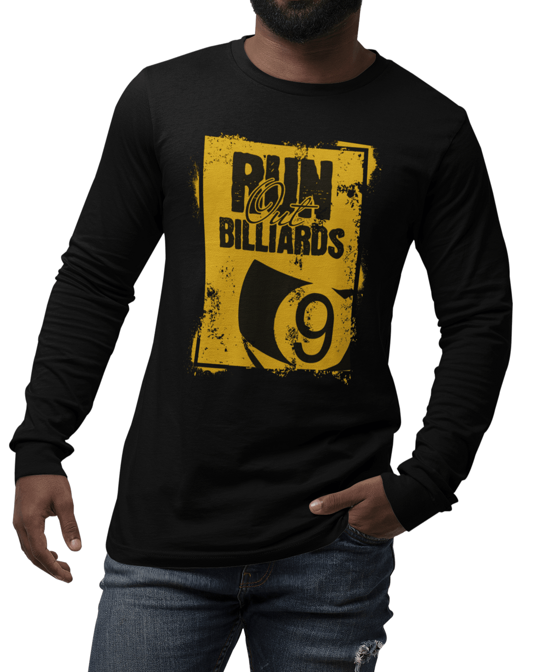 Run Out Billiards 9 Ball - Long Sleeve Tee - BFLY BILLIARDS