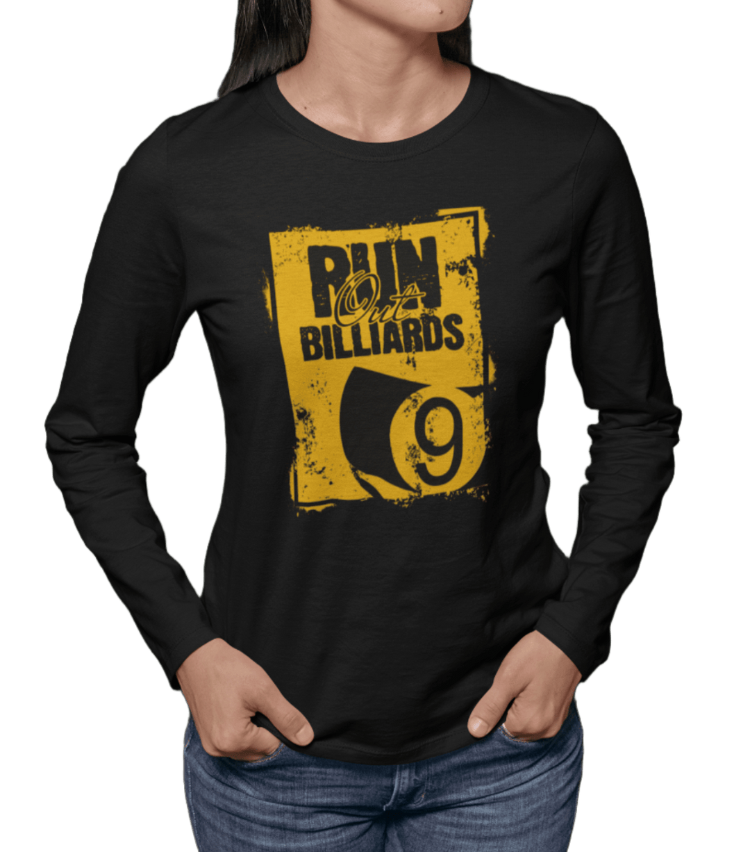 Run Out Billiards 9 Ball - Long Sleeve Tee - BFLY BILLIARDS