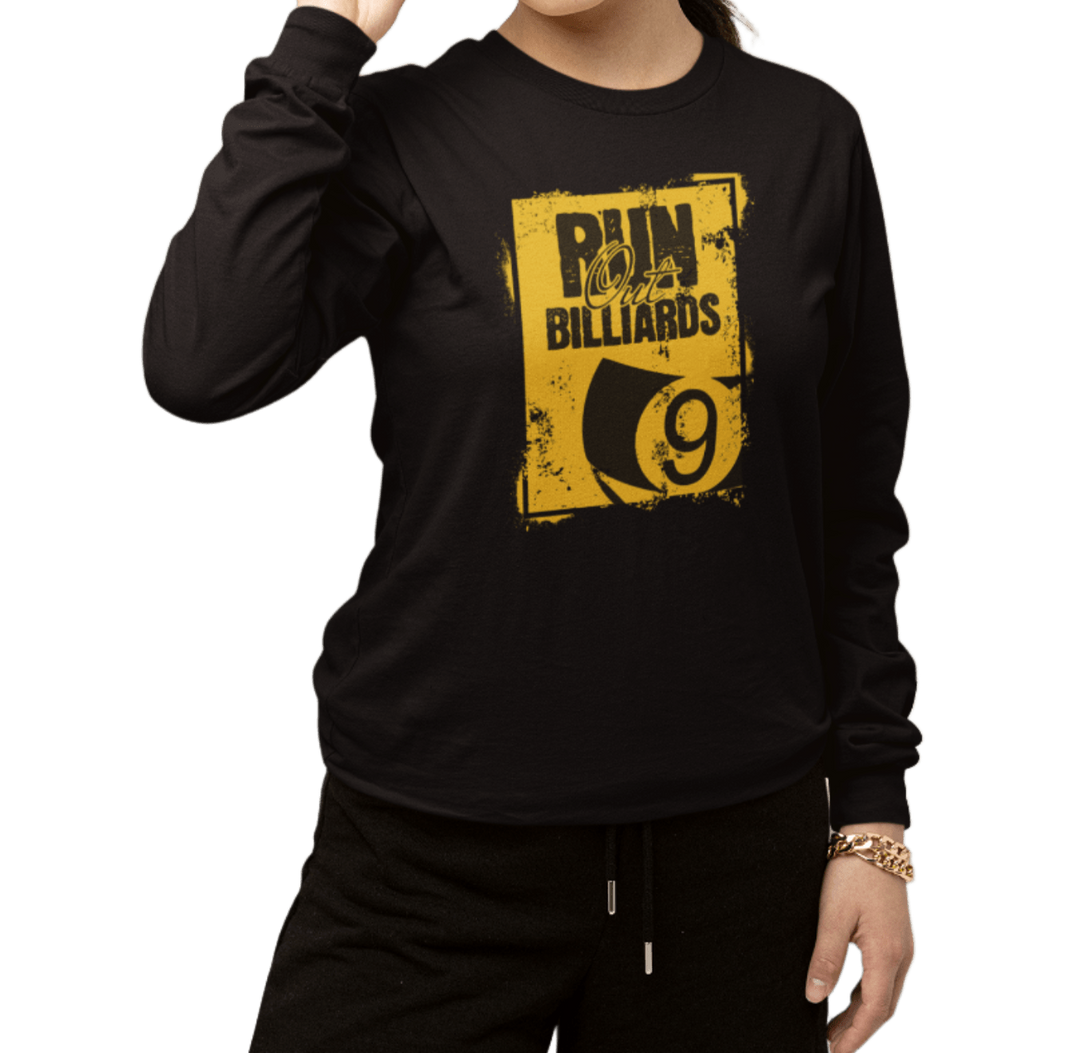 Run Out Billiards 9 Ball - Long Sleeve Tee - BFLY BILLIARDS
