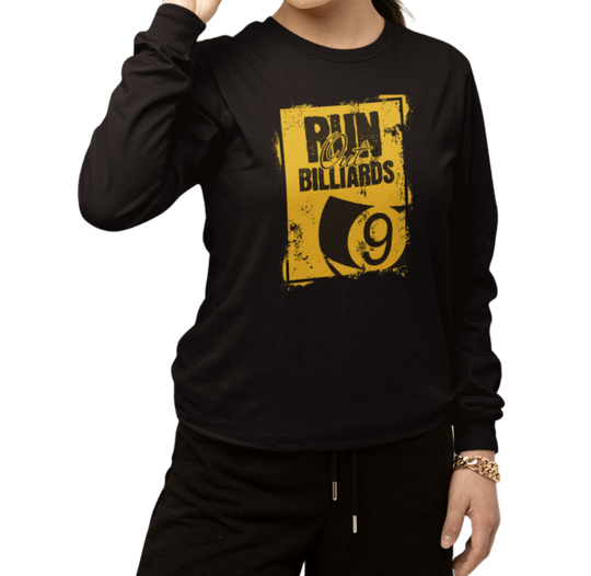 Run Out Billiards 9 Ball - Long Sleeve Tee - BFLY BILLIARDS