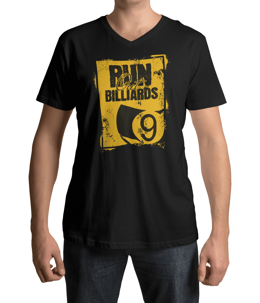 Run Out Billiards 9 Ball - V-Neck Tee - BFLY BILLIARDS