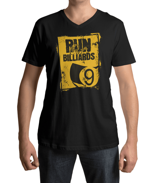 Run Out Billiards 9 Ball - V-Neck Tee - BFLY BILLIARDS