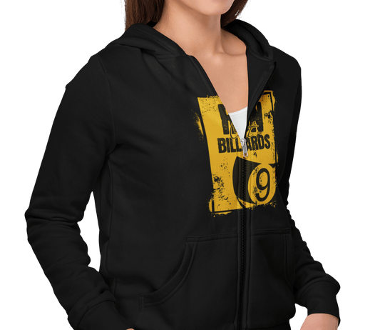 Run Out Billiards 9 Ball - Zip-Up Hoodie - BFLY BILLIARDS