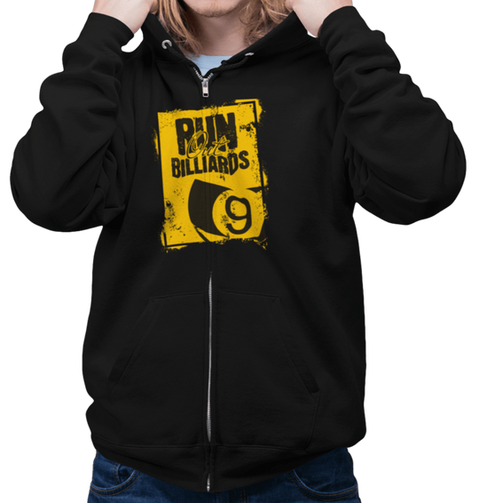 Run Out Billiards 9 Ball - Zip-Up Hoodie - BFLY BILLIARDS